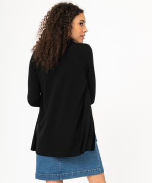 Gilet long en maille fine porté ouvert femme vue3 - GEMO(FEMME PAP) - GEMO