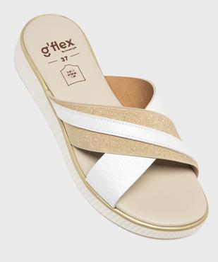 Mules confort à talon compensé et brides croisées femme vue5 - G'FLEX - GEMO