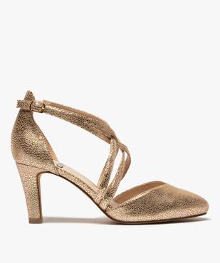 Escarpins femme à talon et fines brides croisées vue1 - GEMO(URBAIN) - GEMO
