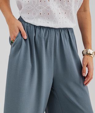 Pantacourt large avec taille élastique femme vue2 - GEMO 4G FEMME - GEMO