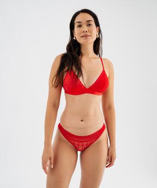 Soutien-gorge triangle en dentelle avec mousses amovibles vue4 - GEMO(HOMWR FEM) - GEMO