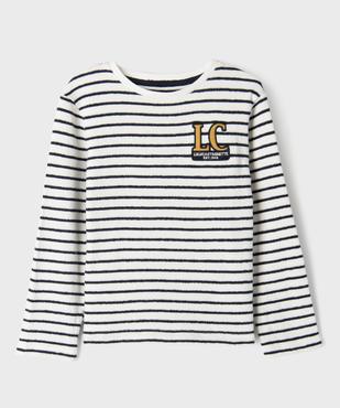 Tee-shirt manches longues rayé en éponge 100% coton garçon - LuluCastagnette vue1 - LULUCASTAGNETTE - GEMO