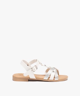 Sandales fille à fines brides cloutées et métallisées vue1 - GEMO (ENFANT) - GEMO