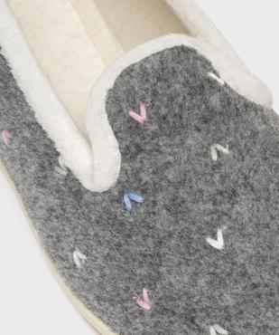Chaussons pantoufles en velours brodé femme vue6 - G'FLEX GEMO FOR GOOD - GEMO