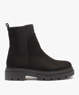 Boots en suédine, à tige élastique et semelle crantée vue1 - GEMO (CASUAL) - GEMO