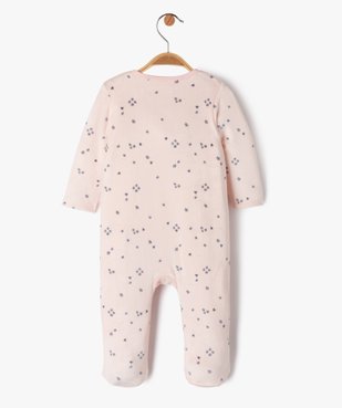 Pyjama en velours ouverture devant motif fleurs et ourson bébé - LuluCastagnette vue5 - LULUCASTAGNETTE - GEMO
