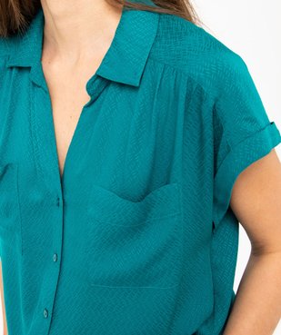 Chemise à manches courtes à reflets irisés femme vue2 - GEMO(FEMME PAP) - GEMO