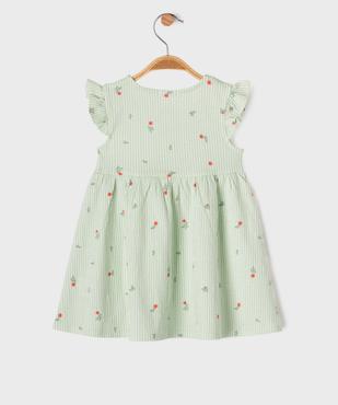 Robe en maille gaufrée à motifs fleuris bébé fille vue3 - GEMO(BEBE DEBT) - GEMO