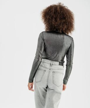 Tee-shirt manches longues en maille scintillante femme vue3 - GEMO(FEMME PAP) - GEMO