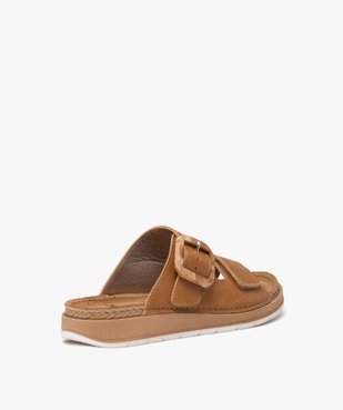 Mules femme confort unies à semelle compensée et brides larges vue4 - GEMO (CONFORT) - GEMO