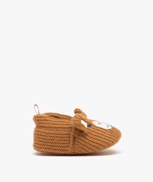 Chaussons de naissance bébé garçon ourson en tricot  vue2 - GEMO 4G BEBE - GEMO