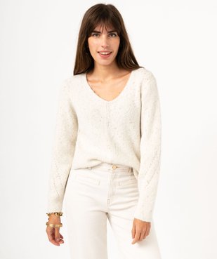 Pull col V pailleté femme vue2 - GEMO(FEMME PAP) - GEMO