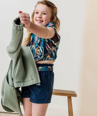 Sweat zippé en maille fantaisie fille vue15 - GEMO (ENFANT) - GEMO