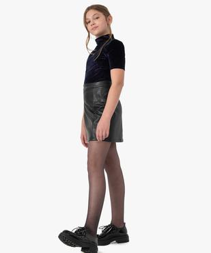 Tee-shirt fille à manches courtes et col montant en velours vue6 - GEMO (JUNIOR) - GEMO