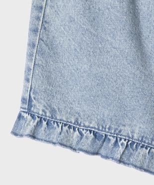 Short en jean à volants avec taille ajustable fille vue3 - GEMO (ENFANT) - GEMO