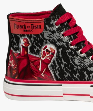 Baskets garçon en toile mid-cut avec semelle à liseré - Attack on Titan vue6 - ATTAQUE DES TITANS - GEMO