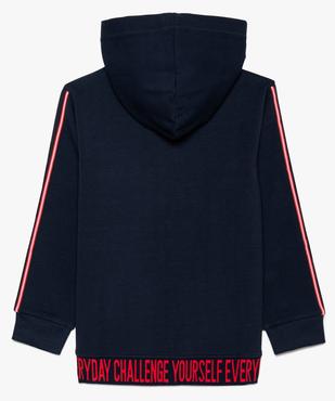 Sweat à capuche zippé bicolore garçon  vue3 - GEMO (ENFANT) - GEMO