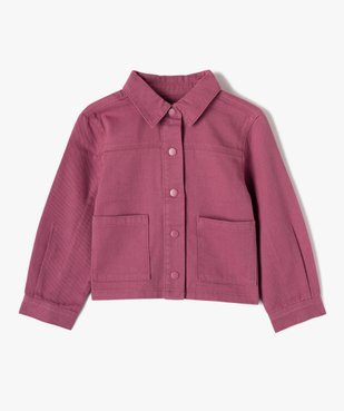 Veste fille en denim avec poches plaquées vue1 - GEMO 4G FILLE - GEMO