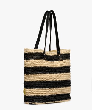 Sac de plage en paille à rayures femme vue3 - GEMO (ACCESS) - GEMO