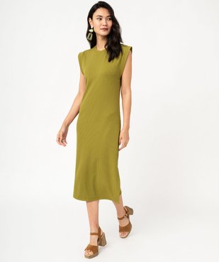 Robe midi sans manches en maille côtelée stretch femme vue1 - GEMO(FEMME PAP) - GEMO