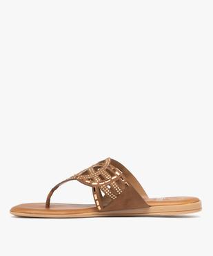 Mules femme à bride entre-doigts fantaisie avec bijoux vue3 - GEMO (CASUAL) - GEMO