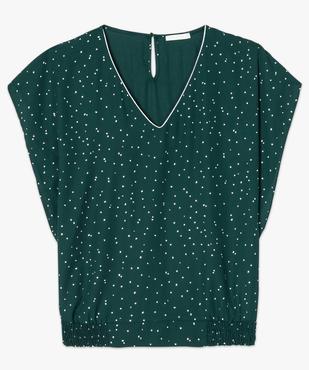 Blouse femme manches courtes fluide à col V et motifs argentés vue4 - GEMO(FEMME PAP) - GEMO