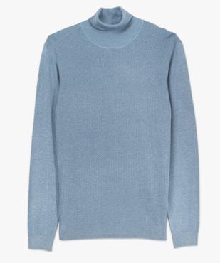 Pull fin à col roulé maille fantaisie sur l’avant homme vue4 - GEMO 4G HOMME - GEMO
