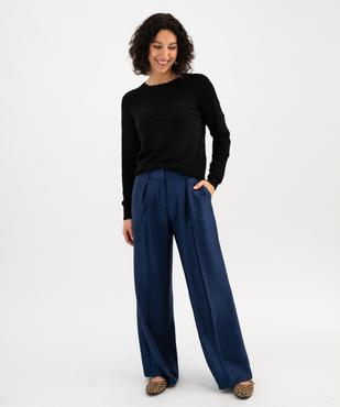 Pull col rond en maille fine femme  vue4 - GEMO 4G FEMME - GEMO