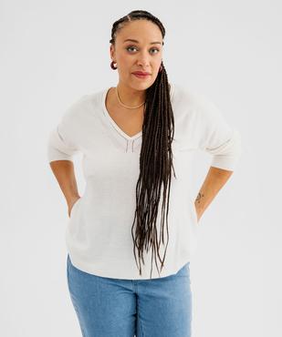 Pull col V en maille fine femme grande taille vue1 - GEMO (G TAILLE) - GEMO