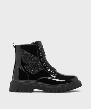 Boots rangers vernies à détails pailletés fille vue1 - LOVELY WINGS - GEMO