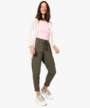Gilet long en dentelle pour femme avec bas à franges  vue5 - FOLLOW ME - GEMO