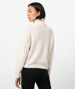 Pull femme avec col montant boutonné vue3 - GEMO 4G FEMME - GEMO