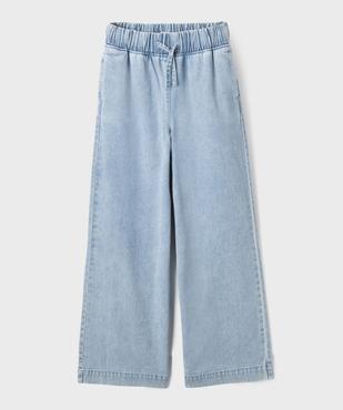 Jean large délavé à taille élastiquée fille vue1 - GEMO (JUNIOR) - GEMO