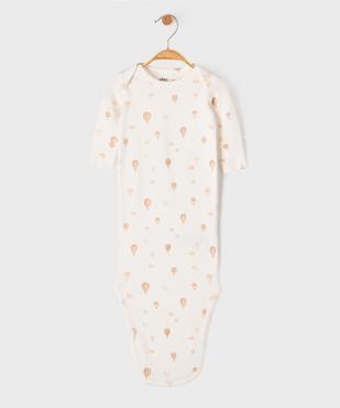 Body combinaison à nouer avec manchettes rabattables bébé vue2 - GEMO 4G BEBE - GEMO