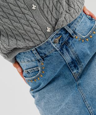 Jupe en jean avec clous métalliques femme vue2 - GEMO(FEMME PAP) - GEMO
