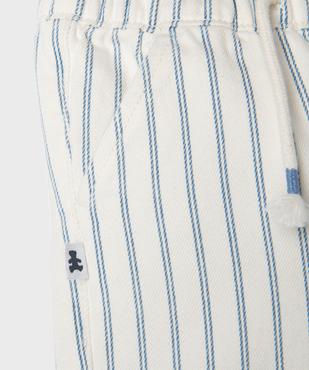 Short rayé en coton avec taille ajustable bébé garçon - LuluCastagnette vue2 - LULUCASTAGNETTE - GEMO