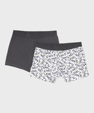 Boxers en coton biologique avec inscriptions garçon (lot de 2) vue1 - GEMO 4G GARCON - GEMO