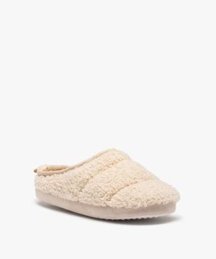 Chaussons femme mules plates en textile sherpa vue2 - GEMO(HOMWR FEM) - GEMO