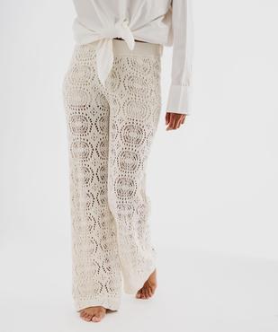 Pantalon en maille ajourée façon crochet femme vue2 - GEMO 4G FEMME - GEMO