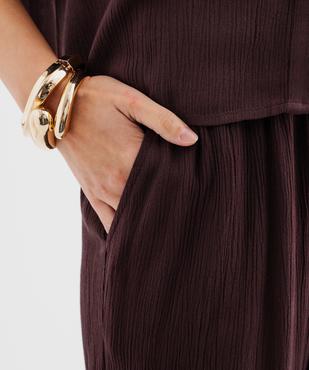 Pantalon large en viscose froissée femme vue2 - GEMO 4G FEMME - GEMO