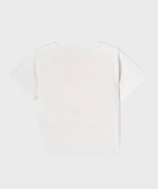 Tee-shirt manches courtes coupe oversize avec motif pailleté fille vue3 - GEMO (ENFANT) - GEMO