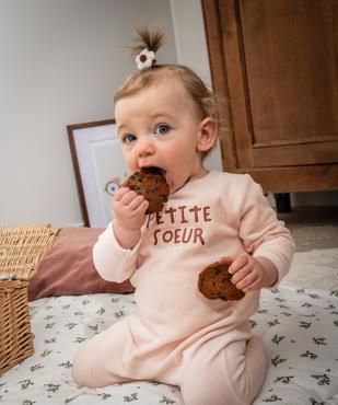 Pyjama en velours avec message sur le buste bébé vue6 - GEMO(BB COUCHE) - GEMO