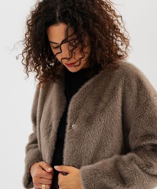 Manteau court en fourrure imitation femme vue4 - GEMO 4G FEMME - GEMO