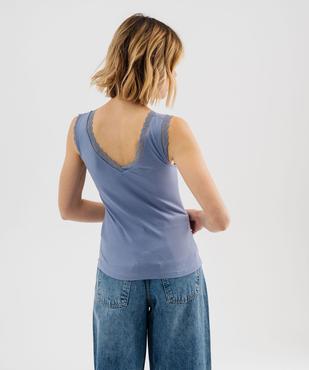 Débardeur avec col V en dentelle femme vue3 - GEMO 4G FEMME - GEMO