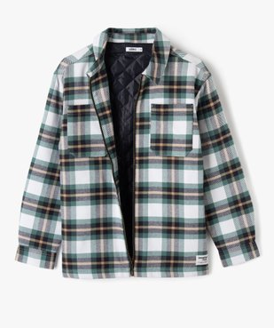 Sur-chemise à carreaux fermeture zippée garçon vue2 - GEMO (JUNIOR) - GEMO