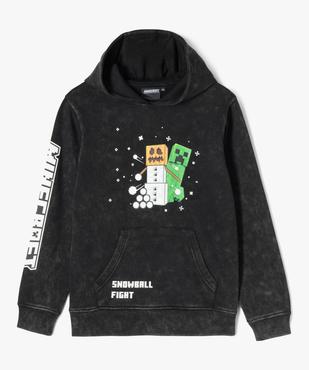 Sweat à capuche avec motifs et inscription garçon - Minecraft vue2 - MINECRAFT - GEMO