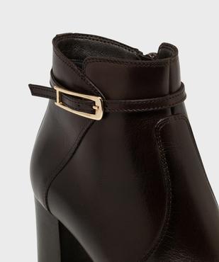 Boots en cuir à talon et bout amande femme - Tanéo vue6 - TANEO - GEMO