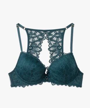 Soutien-gorge push-up en dentelle avec dos fantaisie vue4 - GEMO(HOMWR FEM) - GEMO