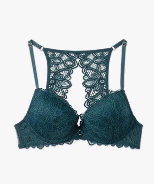 Soutien-gorge push-up en dentelle avec dos fantaisie vue4 - GEMO(HOMWR FEM) - GEMO