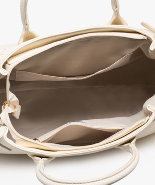Sac à main grand format en matière grainée souple femme vue3 - GEMO (ACCESS) - GEMO